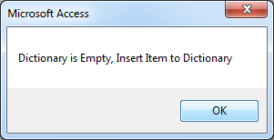 How to use Dictionary in Microsoft Access 2010 Fig 1.2